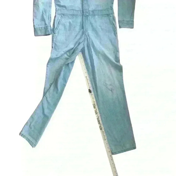 Lee Union-Alls Denim Coveralls Light Wash Long Sleeve Zip Up Barely Blue Small - Picture 8 of 12